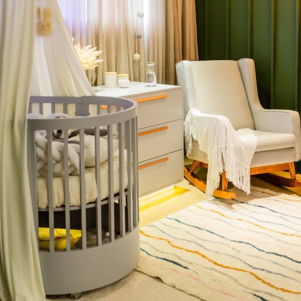 Encontraproduto.com.br - Berço e Mini Cama 3 em 1 Wave Cinza