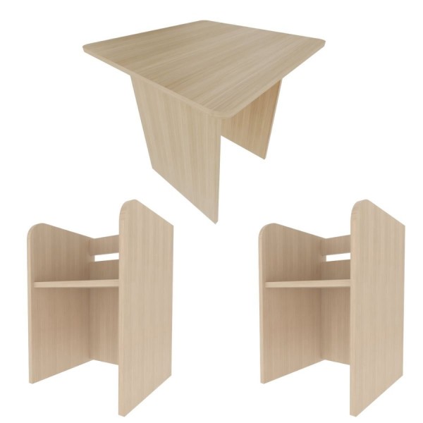 Encontraproduto.com.br - Conjunto Infantil com 1 Mesa e 2 Banquetas Geneve