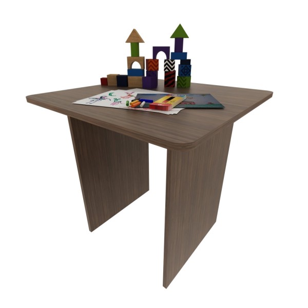 Encontraproduto.com.br - Conjunto Infantil com 1 Mesa e 2 Banquetas Ameixa Negra