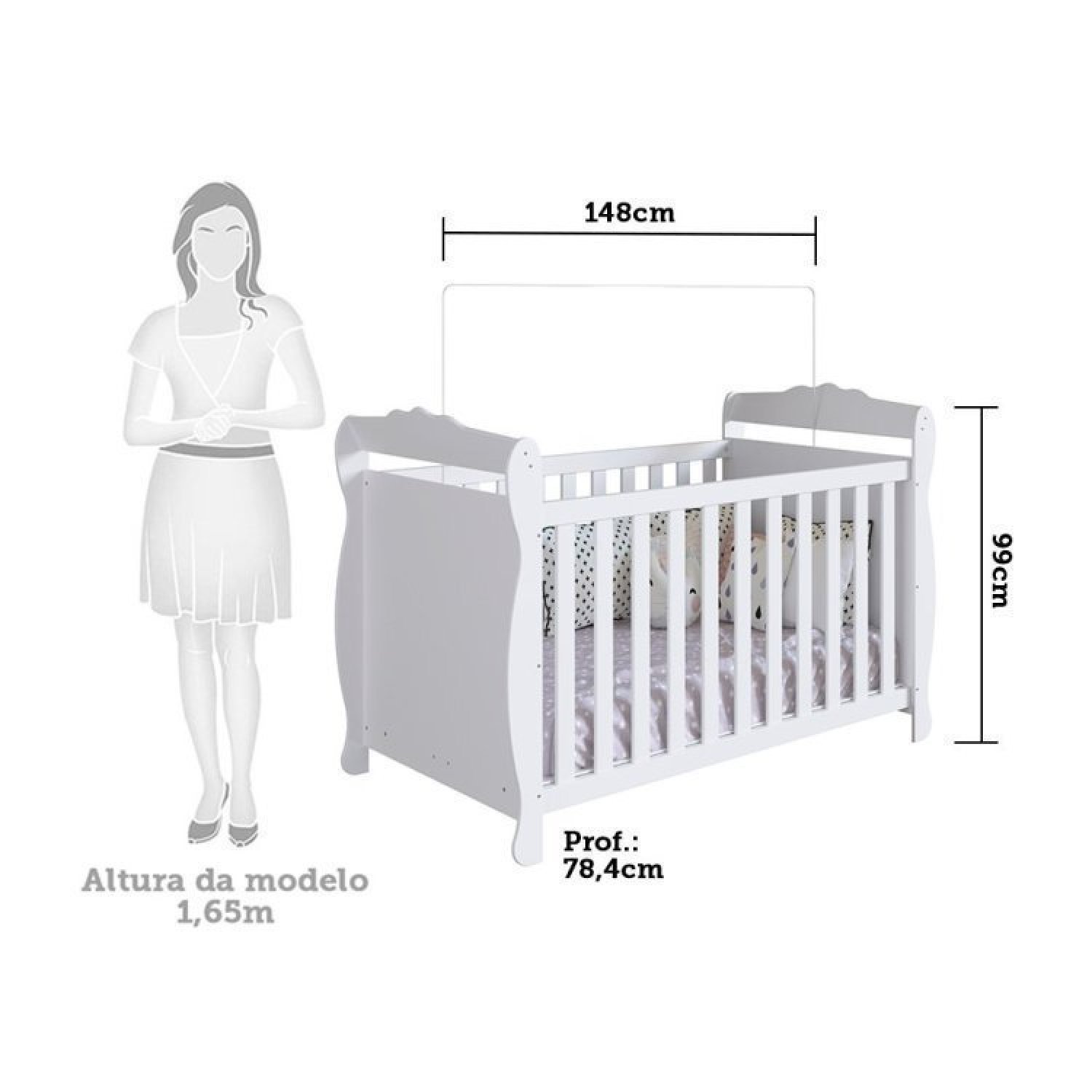 Encontraproduto.com.br - Quarto De Bebê Guarda Roupa Com Janelas Losango E Berço Americano Cocada Yescasa Branco Brilho