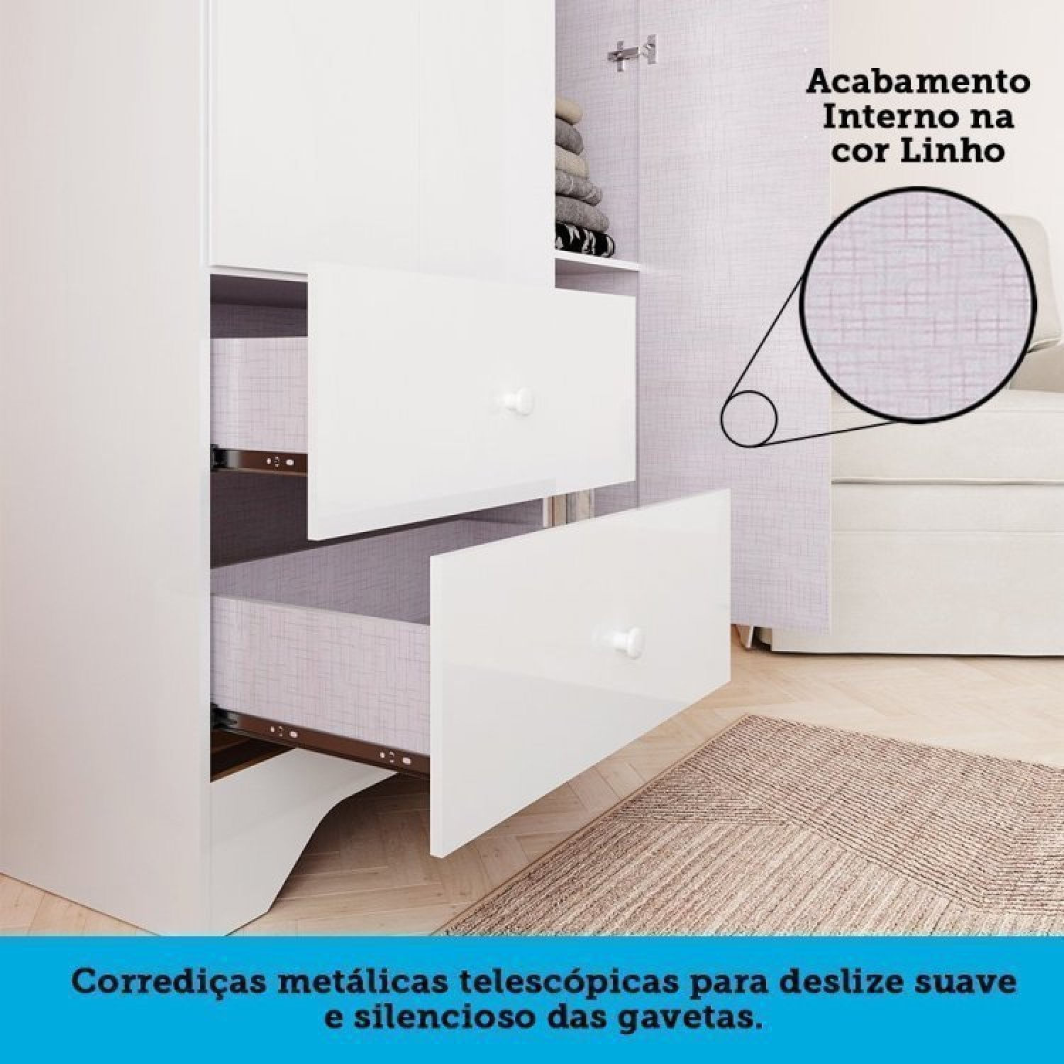 Encontraproduto.com.br - Quarto De Bebê Guarda Roupa Com Janelas Losango E Berço Americano Cocada Yescasa Branco Brilho
