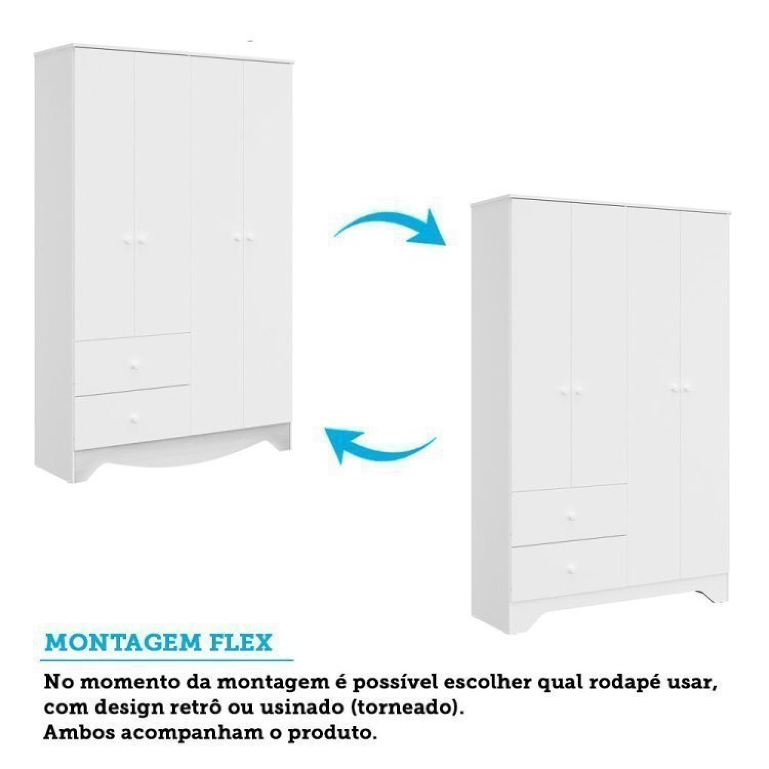 Encontraproduto.com.br - Quarto De Bebê Berço Americano E Guarda Roupa 4 Portas Cômoda Cocada Espresso Móveis Branco Brilho
