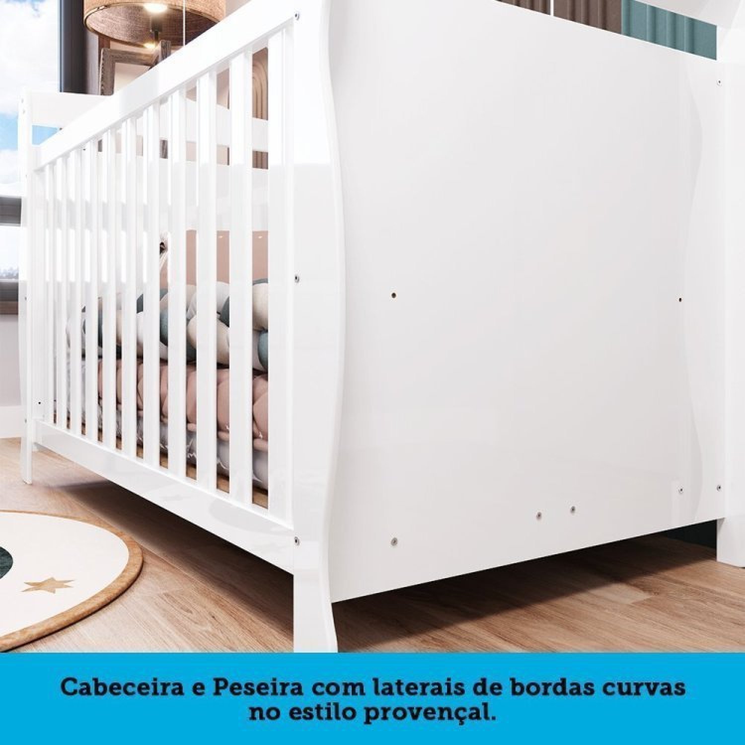 Encontraproduto.com.br - Quarto de Bebê com Berço Americano e Cômoda 1 Porta Cocada Espresso Móveis Branco Brilho