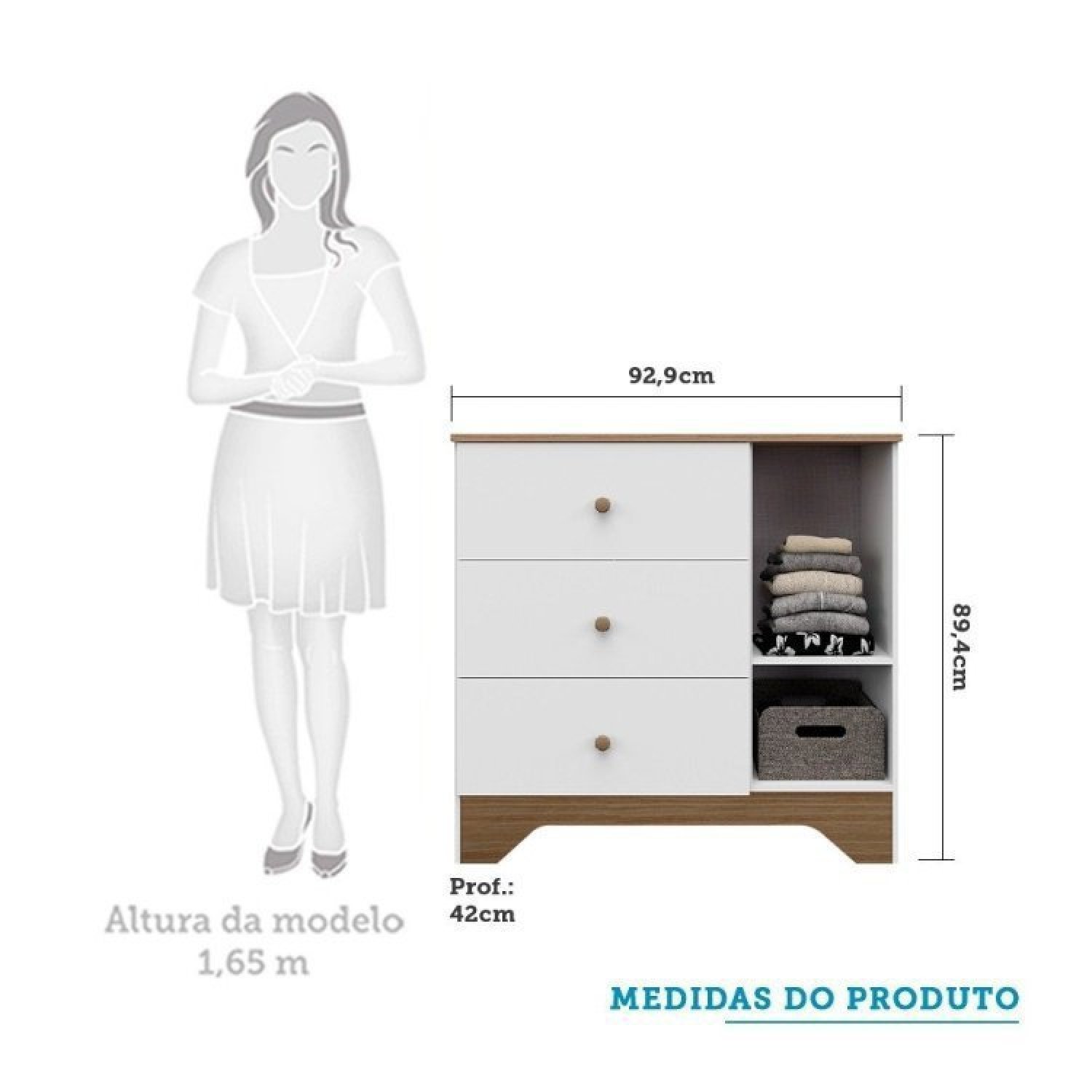 Encontraproduto.com.br - Quarto de Bebê Cômoda com Janelas Retângulo e Berço Americano Kakau Retrô Espresso Móveis Branco Brilho/Carvalho