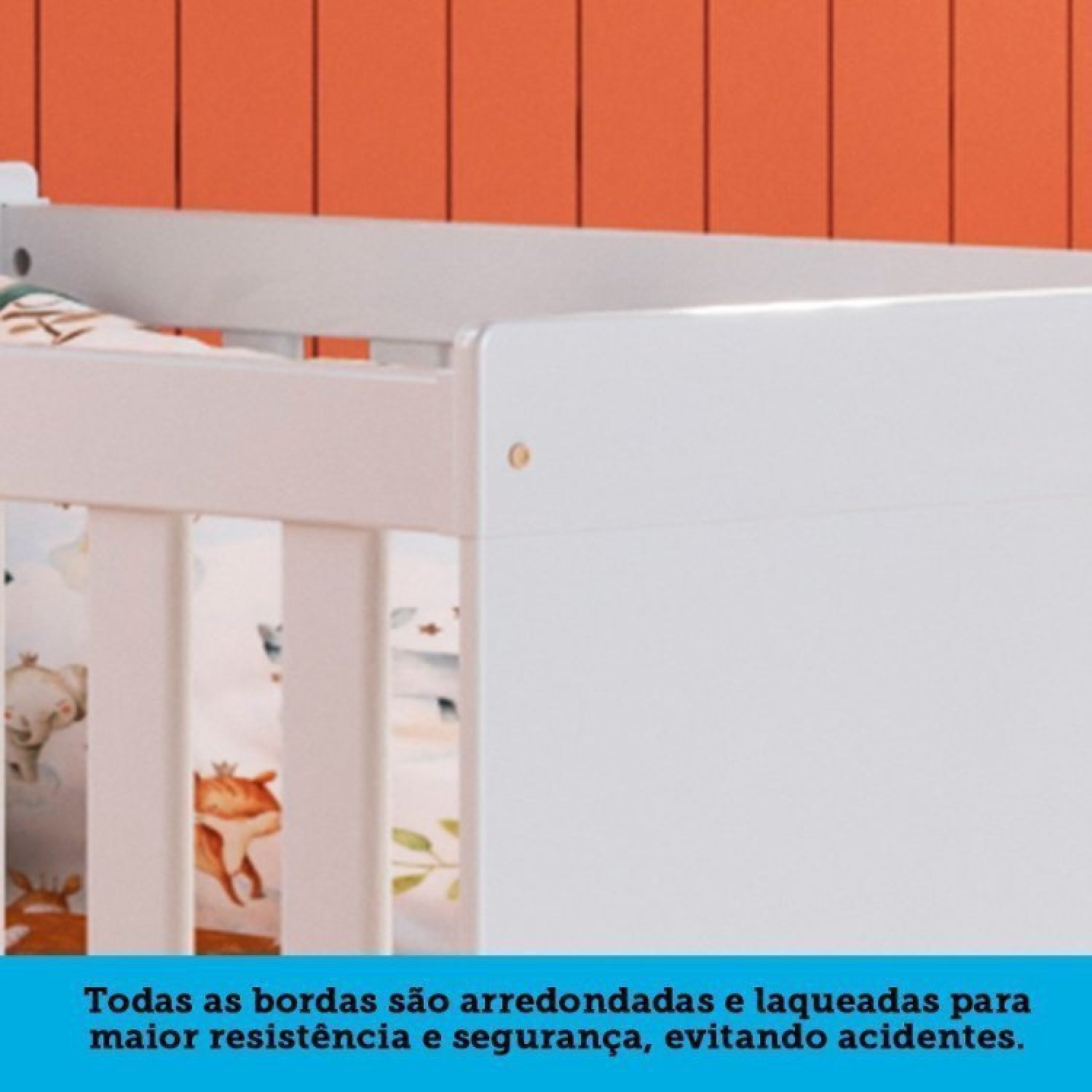 Encontraproduto.com.br - Quarto de Bebê com Berço Americano e Cômoda 1 Porta Kakau Retrô Espresso Móveis Branco Brilho
