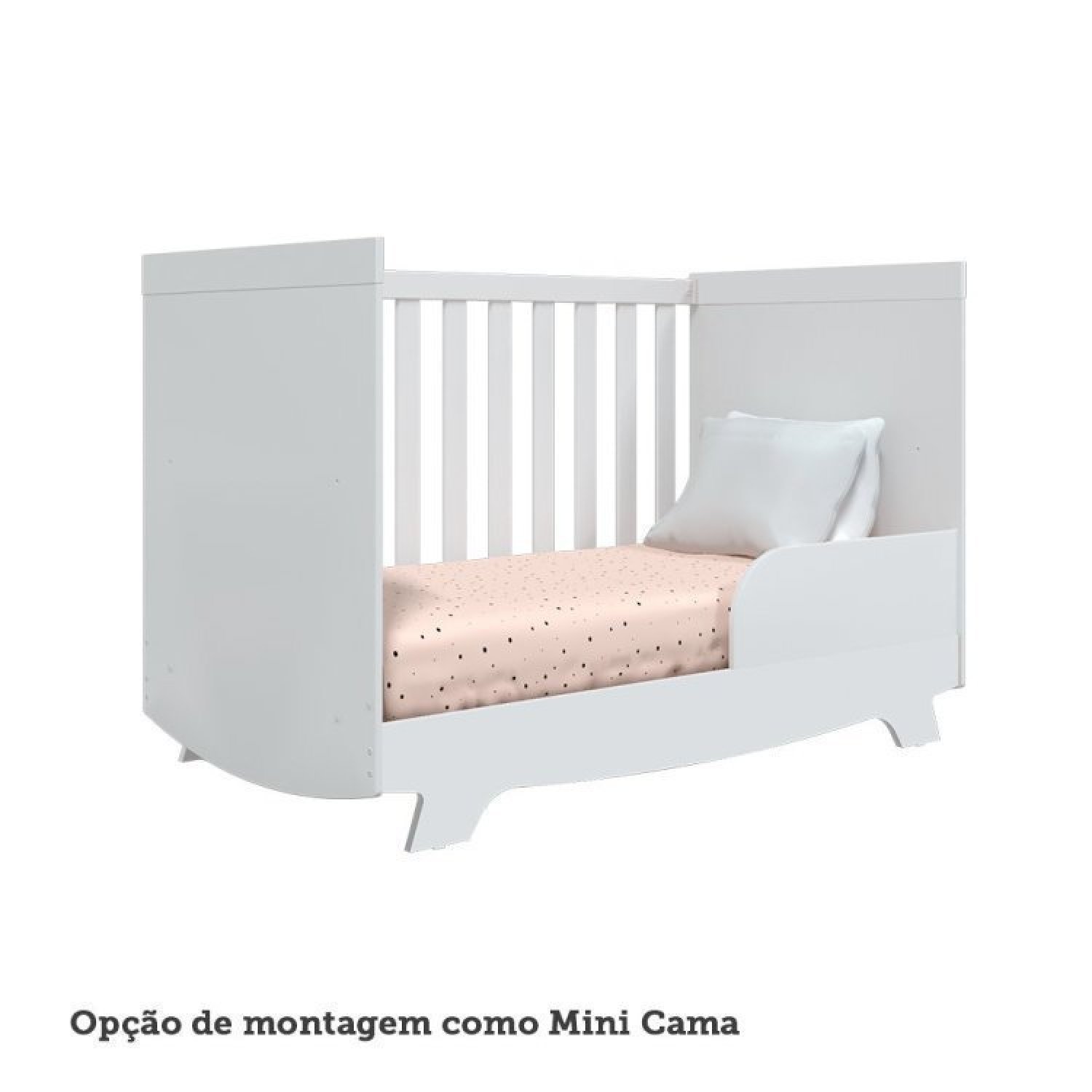 Encontraproduto.com.br - Quarto de Bebê com Berço Americano e Cômoda 1 Porta Kakau Retrô Espresso Móveis Branco Brilho