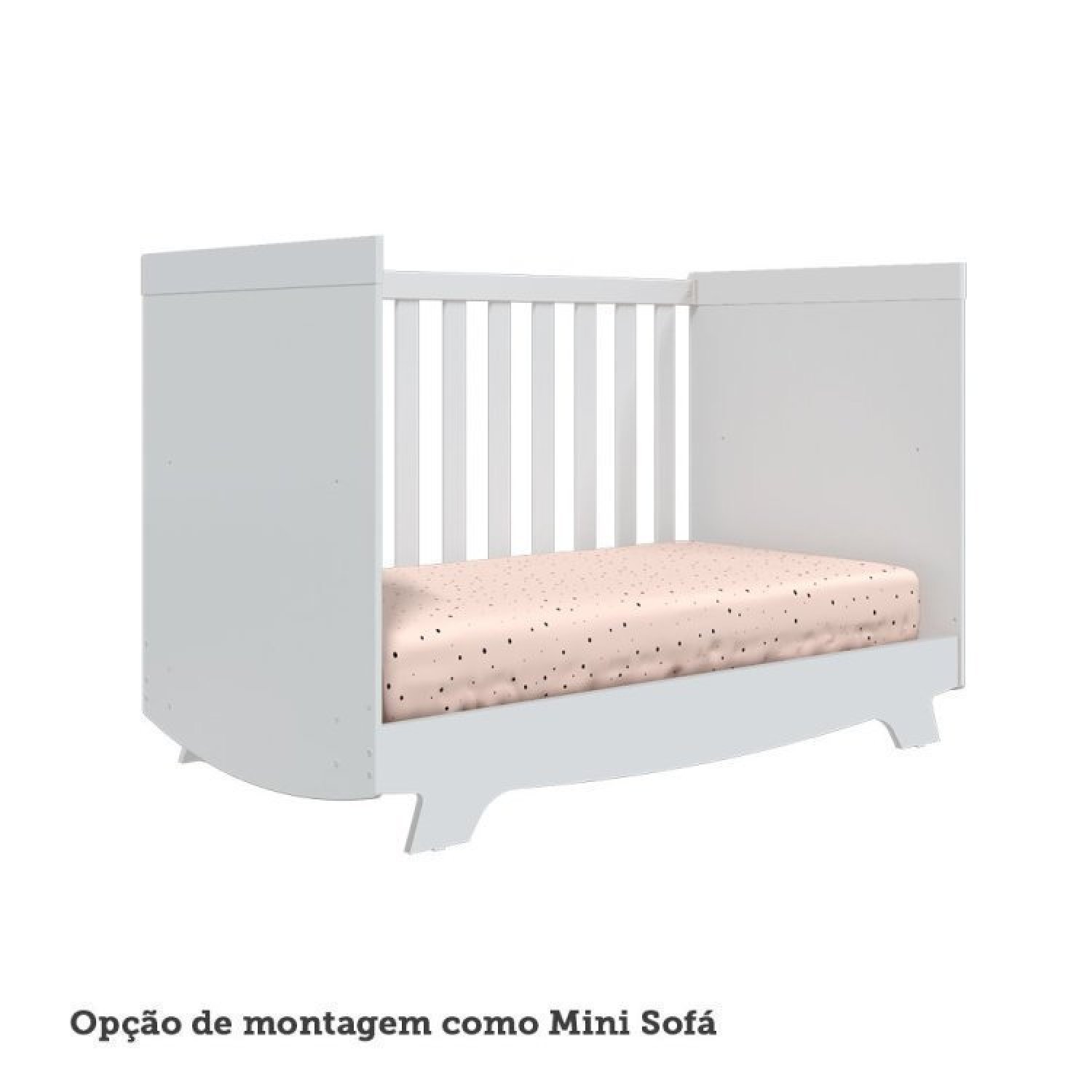 Encontraproduto.com.br - Quarto de Bebê com Berço Americano e Cômoda 1 Porta Kakau Retrô Espresso Móveis Branco Brilho