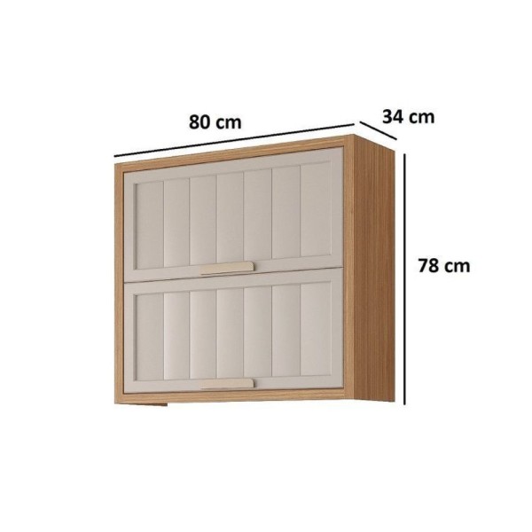 Encontraproduto.com.br - Cozinha Modulada 5 Peças 2 Nichos Para Forno Ou Micro-ondas Helen Yescasa Freijó-off White