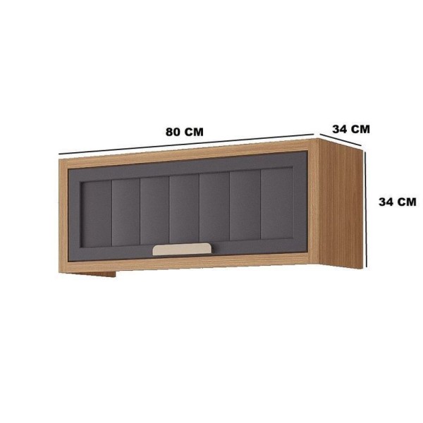 Encontraproduto.com.br - Cozinha Modulada 5 Peças 1 Nicho Para Forno Ou Micro-ondas Helen Yescasa Freijó-titanium