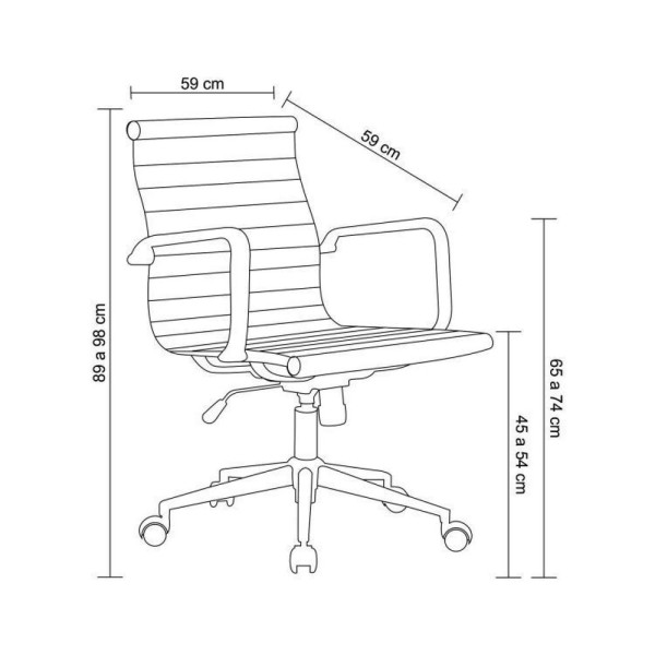 Encontraproduto.com.br - Conjunto 8 Cadeiras De Escritório Diretor Sevilha Com Base Office Aço Preto Rivatti Preto