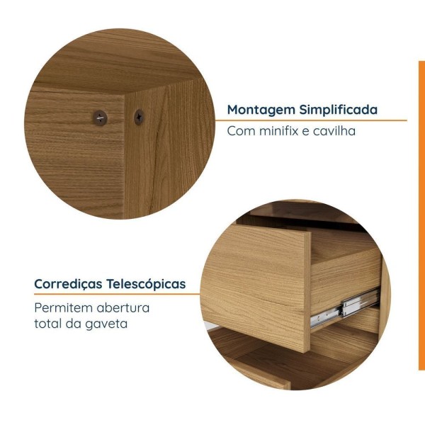 Encontraproduto.com.br - Gaveteiro Modular Com Chave E Rodizio Ficus Cabecasa Madeiramadeira Rovere
