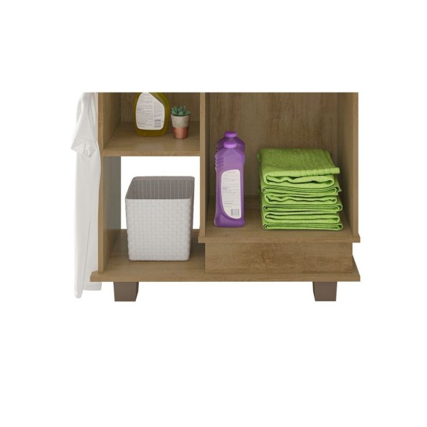 Encontraproduto.com.br - Armário Multiuso Com Tábua De Passar 1 Porta Havaí Cinamomo/Off White