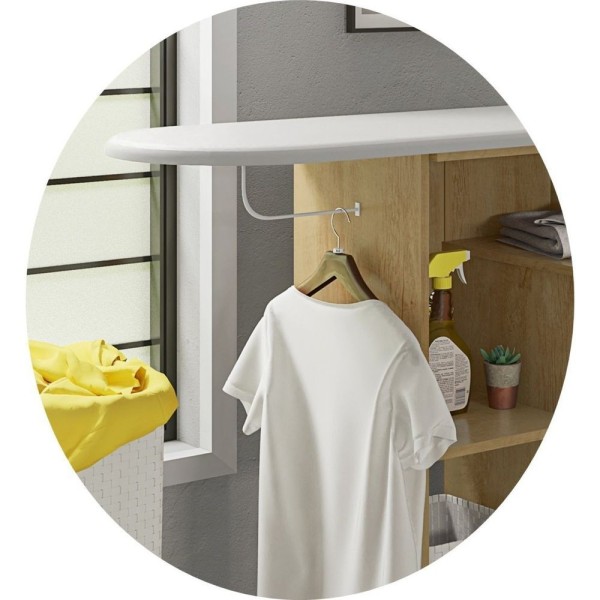 Encontraproduto.com.br - Armário Multiuso Com Tábua De Passar 1 Porta Havaí Cinamomo/Off White
