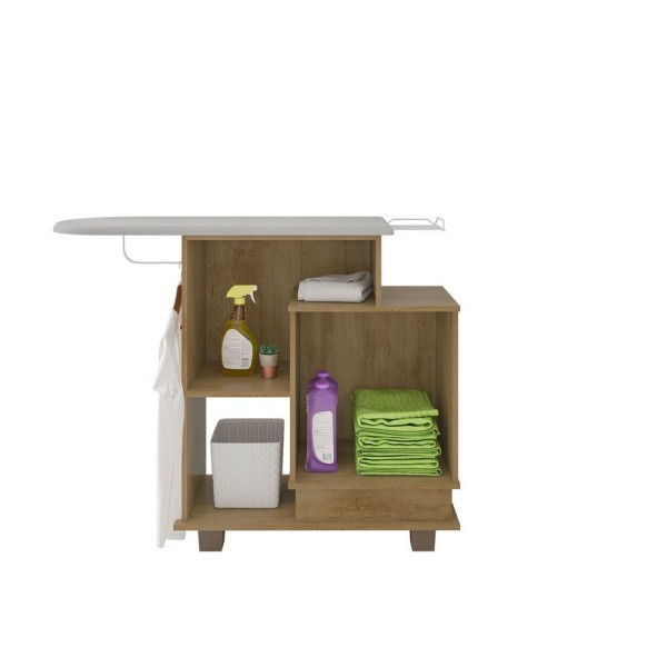 Encontraproduto.com.br - Armário Multiuso Com Tábua De Passar 1 Porta Havaí Cinamomo/Off White