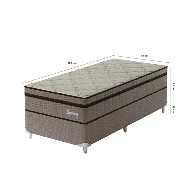 Encontraproduto.com.br - Cama Box Solteiro  Molas Ensacadas Supreme 78x188x60 Dourado