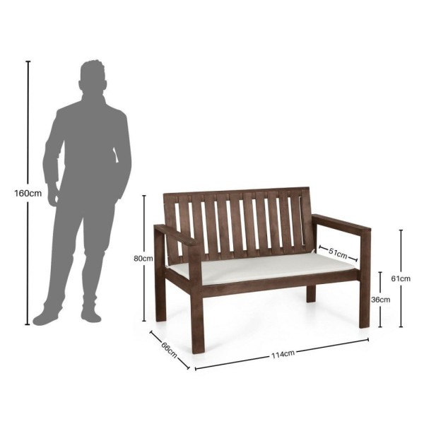 Encontraproduto.com.br - Conjunto Bancos 2 E 3 Lugares Com Almofadas E Mesa Apoio Orquídea Nogueira