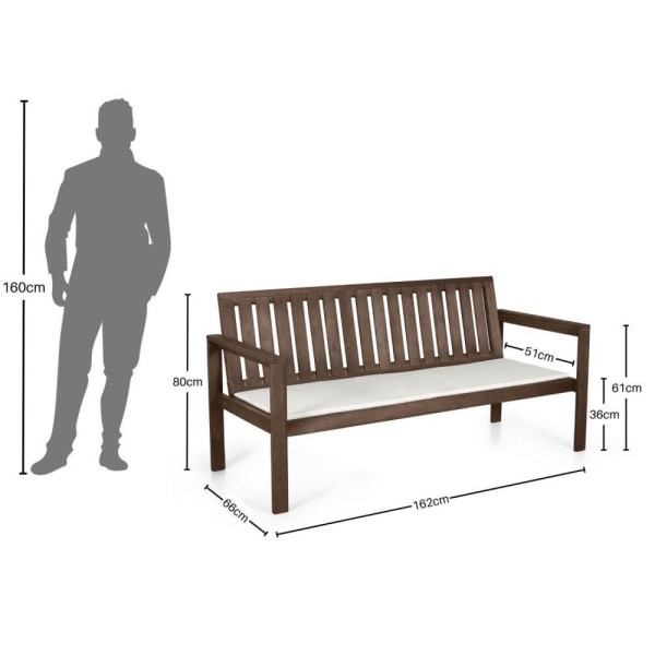 Encontraproduto.com.br - Conjunto Bancos 2 E 3 Lugares Com Almofadas E Mesa Apoio Orquídea Nogueira
