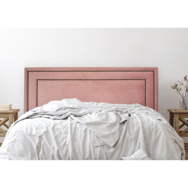 Encontraproduto.com.br - Cabeceira Queen Estofada Para Cama Box Com Tachas 160x60cm Reta Luxo Dupla Rosê/fumê