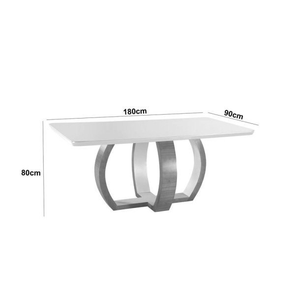 Encontraproduto.com.br - Mesa De Jantar Tampo De Madeira Topazio Com 6 Cadeiras Ravena Cinamomo Imbuia/off White