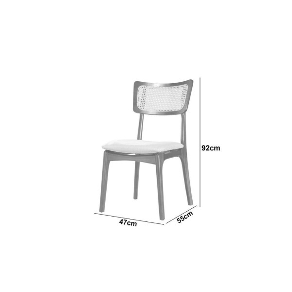 Encontraproduto.com.br - Mesa De Jantar Tampo De Madeira Topazio Com 6 Cadeiras Ravena Cinamomo Imbuia/off White
