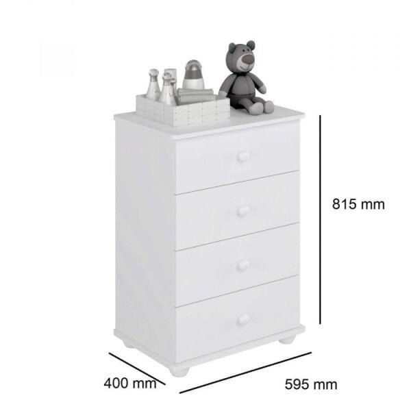 Encontraproduto.com.br - Quarto de Bebe Completo Algodão Doce com Guarda-Roupa 2 Portas, Cômoda e Berço Espresso Móveis Branco