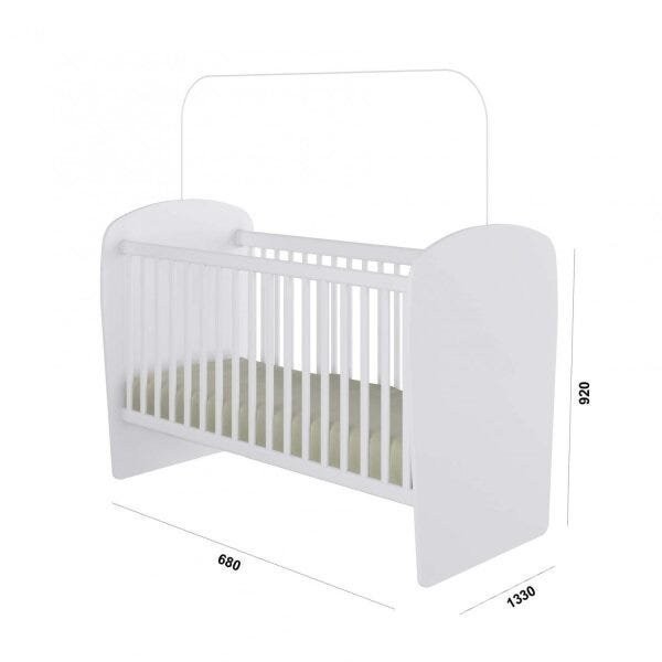 Encontraproduto.com.br - Conjunto de Bebê Sonho Mágico com Guarda Roupa 2 Portas, Cômoda e Berço Espresso Móveis Branco