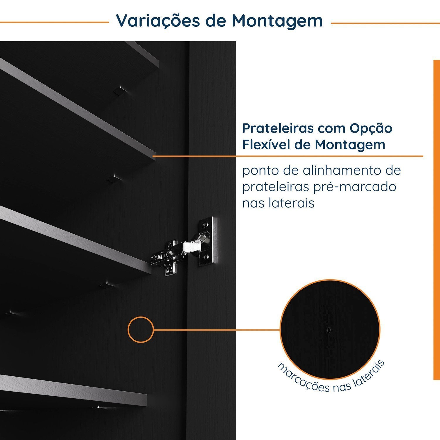 Encontraproduto.com.br - Guarda Roupa Modulado 4 Portas 3 Peças Com Escrivaninha Hera Cabecasa Madeiramadeira Preto-cromado