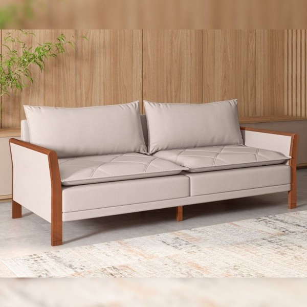 Sofá Texas Bipartido Mm Top 220cm Boucle-bege