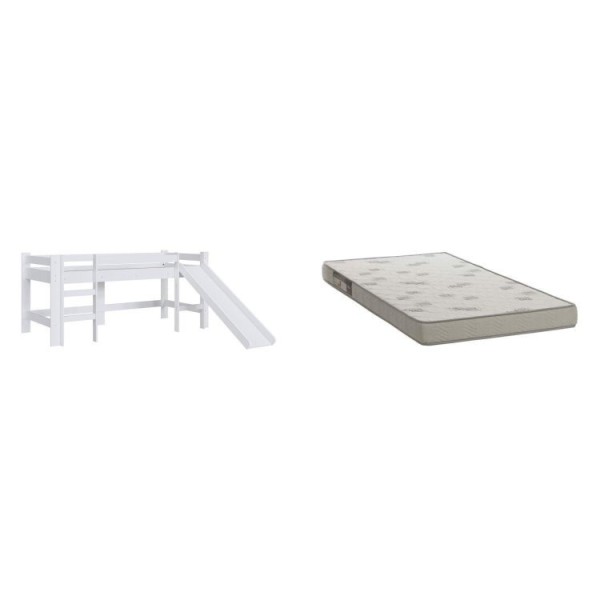 Encontraproduto.com.br - Cama Elevada Com Escorregador Sem Cortina Com Colchão Incluso Branco