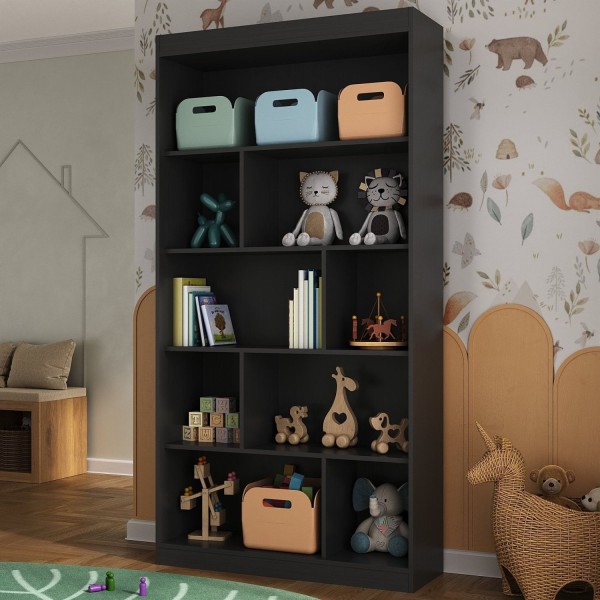 Encontraproduto.com.br - Nicho Infantil Organizador 4 Prateleiras Olivia Espresso Móveis Onix/Onix