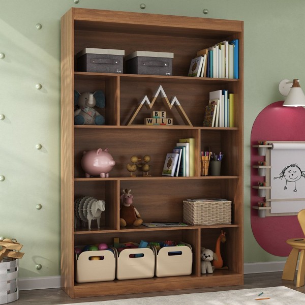 Encontraproduto.com.br - Nicho Infantil Organizador 4 Prateleiras Anni Espresso Móveis Nogal