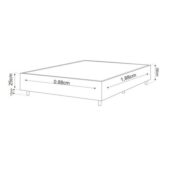 Encontraproduto.com.br - Conjunto Cama Box Solteiro Benim Com Molas Ensacadas 88cmx188cmx63cm Preto