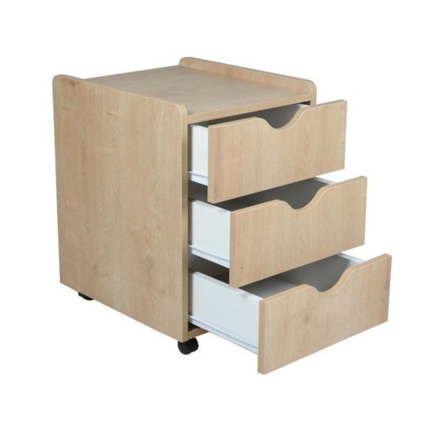 Encontraproduto.com.br - Escrivaninha 120cm Com Gaveteiro E 2 Estantes Nichos 90cm Madeira