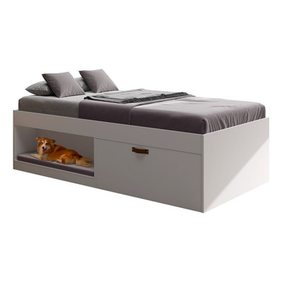 Cama Box Solteiro Com Sapateira 88cm Laura Yescasa Branco