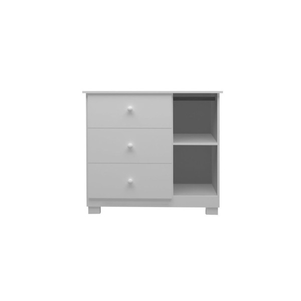 Cômoda Sapateira De Bebê 1 Porta 3 Gavetas Sophie Nature-branco