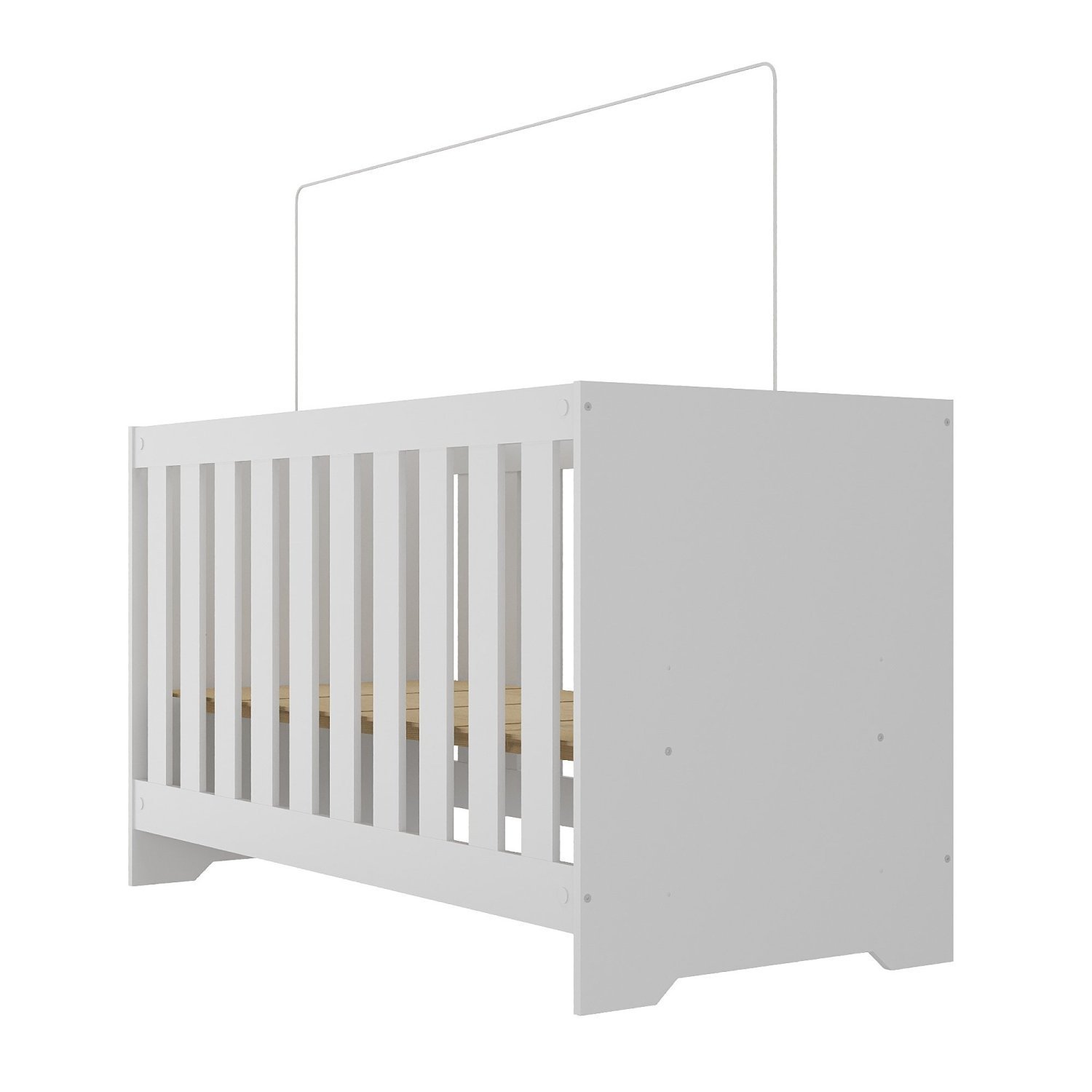 Encontraproduto.com.br - Quarto de Bebê Completo Guarda Roupa 4 Portas 2 Gavetas com Cômoda e Berço Lily Espresso Móveis Branco