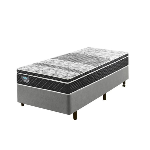 Encontraproduto.com.br - Cama Box Solteiro King Reforçado 96x203x38cm e Colchão Gransleep Molas Verticoil Cinza