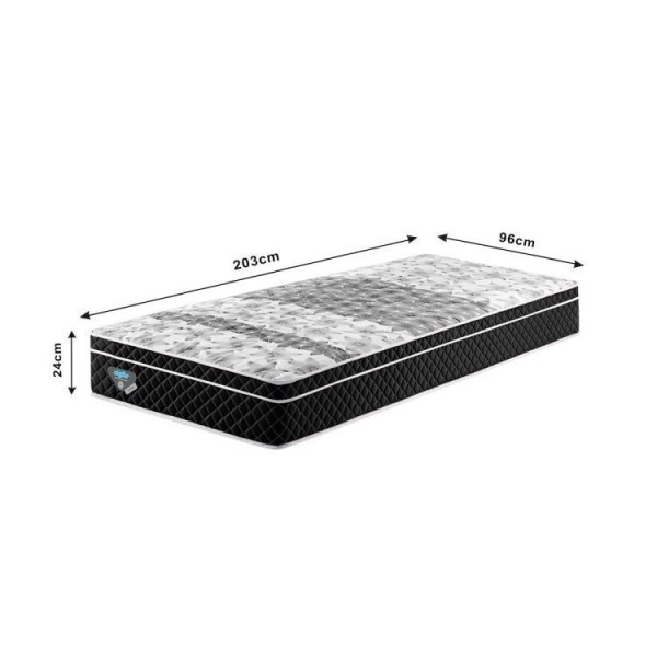 Encontraproduto.com.br - Cama Box Solteiro King Reforçado 96x203x38cm e Colchão Gransleep Molas Verticoil Cinza