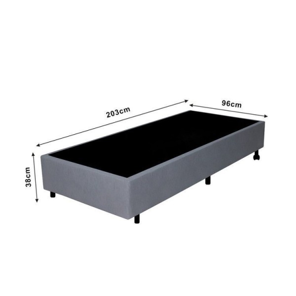 Encontraproduto.com.br - Cama Box Solteiro King Reforçado 96x203x38cm e Colchão Gransleep Molas Verticoil Cinza