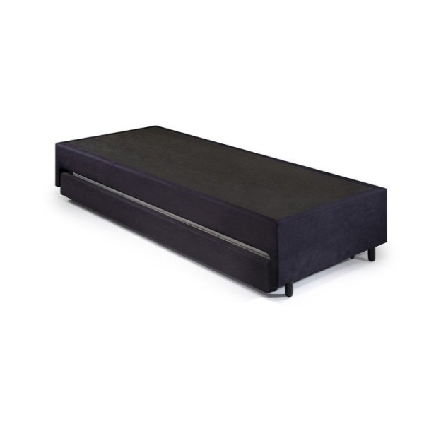 Encontraproduto.com.br - Bicama Box Solteiro King com Colchão Adapto Ecoflex Molas Ensacadas Suede 96x203cm Preto