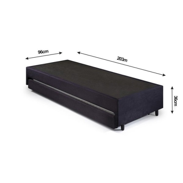 Encontraproduto.com.br - Bicama Box Solteiro King com Colchão Adapto Ecoflex Molas Ensacadas Suede 96x203cm Preto