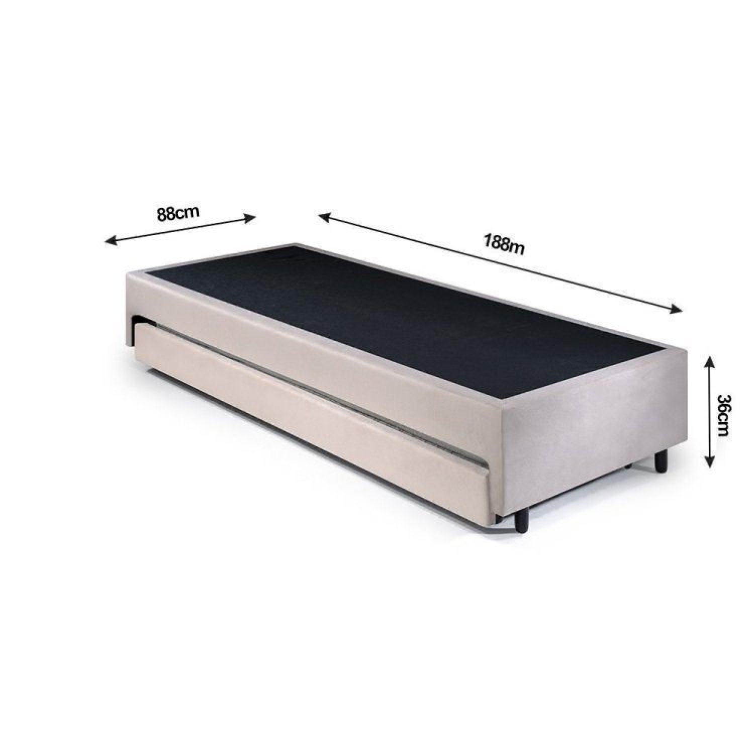 Encontraproduto.com.br - Bicama Box Solteiro Com Colchão Gran Sleep Ecoflex Molas Verticoil Suede 88x188cm Bege