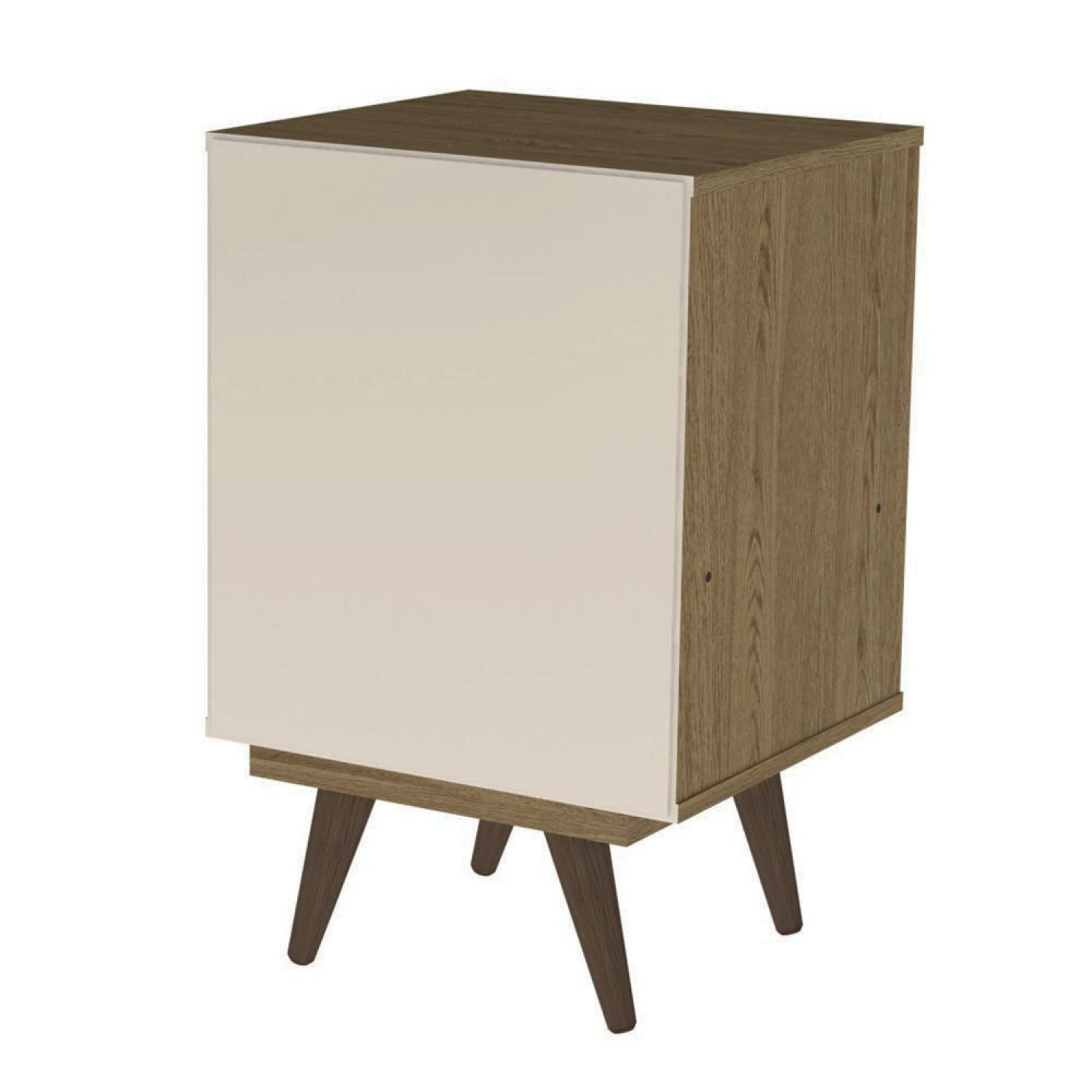 Encontraproduto.com.br - Mesa De Cabeceira Infantil 1 Gaveta 1 Prateleira Retrô Luna Rustik/branco