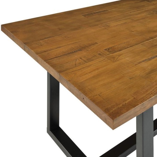 Encontraproduto.com.br - Conjunto Mesa De Jantar Rústica De Madeira Maciça Com 8 Cadeiras Nassau Marrom-preto