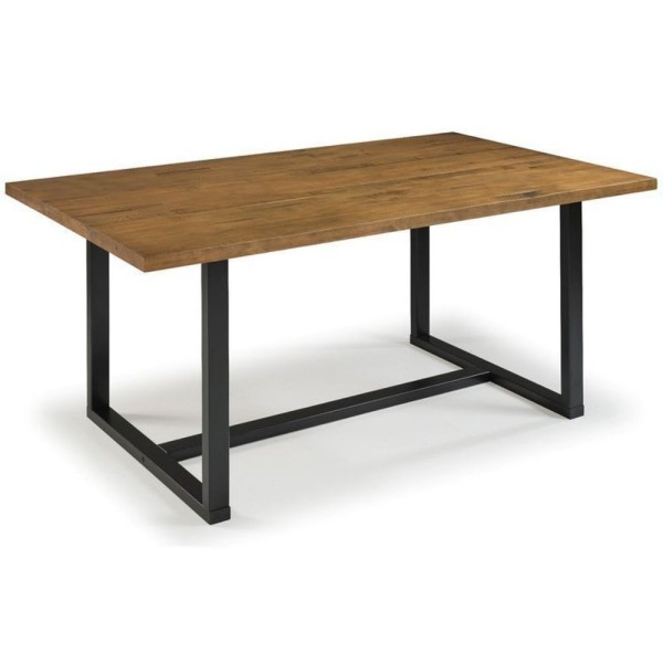 Encontraproduto.com.br - Conjunto Mesa De Jantar Rústica De Madeira Maciça Com 8 Cadeiras Nassau Marrom-preto