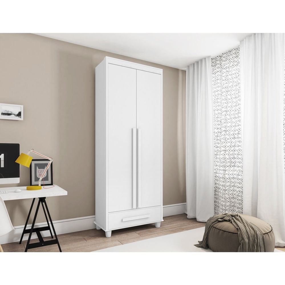 Guarda Roupa Solteiro Com 2 Portas 1 Gavetas Dubai Hh