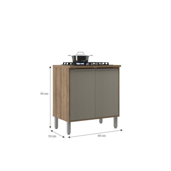 Encontraproduto.com.br - Cozinha Modulada 10 Peças 20 Portas 6 Gavetas Lavinia Amêndoa-niágara