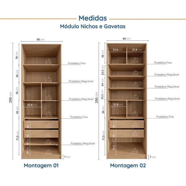 Encontraproduto.com.br - Conjunto Modulado Infantil 2 Peças Com 4 Portas 2 Gavetas Com Nichos E Sapateira Joy Kids Cabecasa M Salmão-avena
