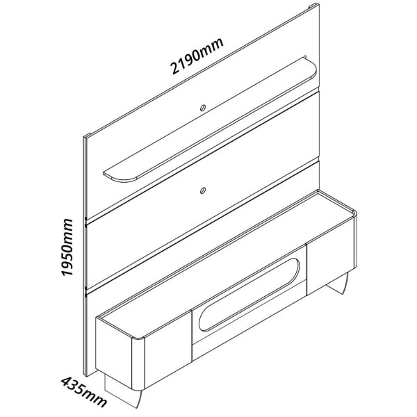 Encontraproduto.com.br - Rack Com Painel Para Tv Até 85 Polegadas 1 Gaveta 2 Portas Com Led 1 Prateleira Off White/off White-naturale