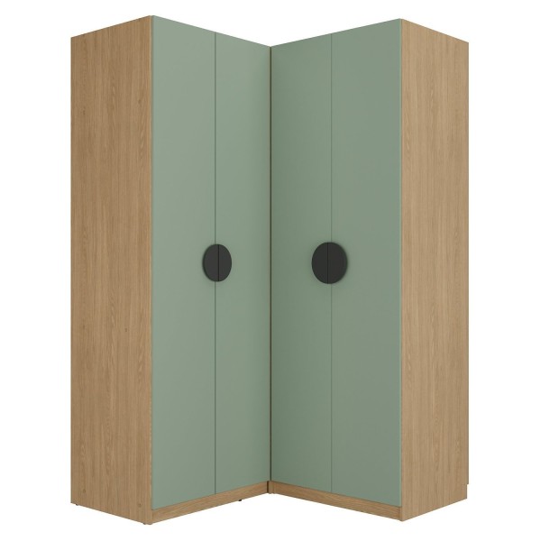 Encontraproduto.com.br - Conjunto Modulado Infantil 2 Peças Com 4 Portas 2 Gavetas Com Nichos E Sapateira Joy Kids Cabecasa M Verde-avena